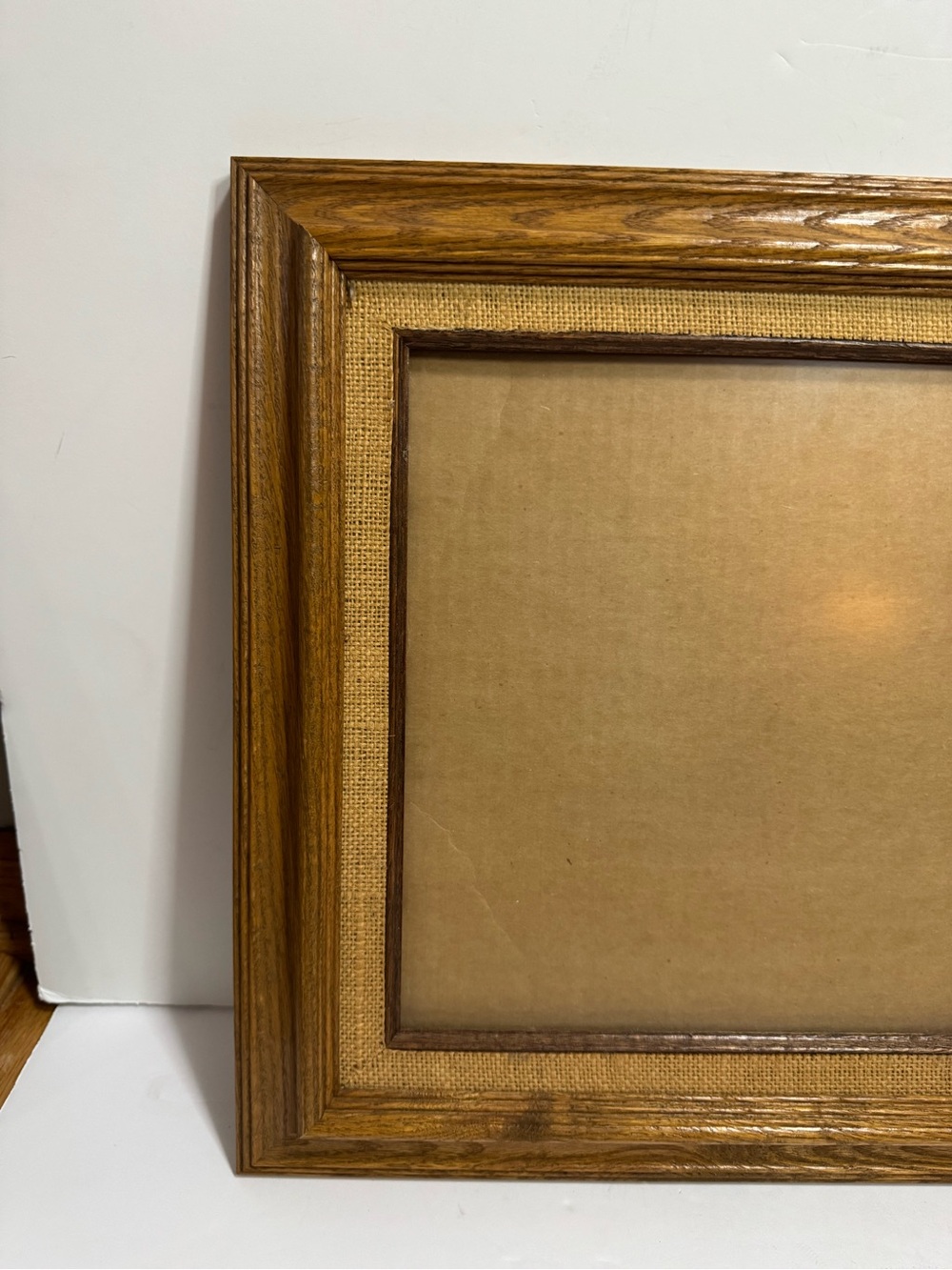 Vintage Multi-Tiered Wood Frame with Textured Burlap Border - Picture 2 of 3